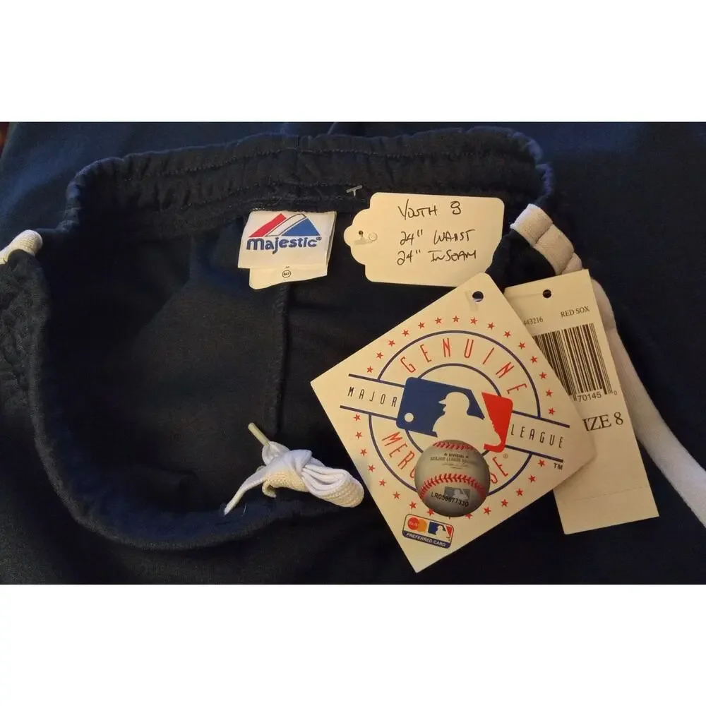 Boston Red Sox Majestic Navy Embriodered Logo Sweatpants Youth Size 8